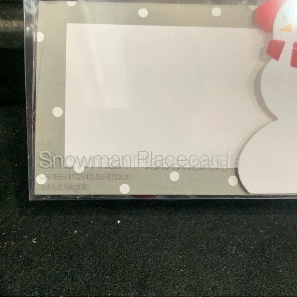 Crate & Barrel Paper Snowman Placecards Christmas Holiday Winter Lot of 7